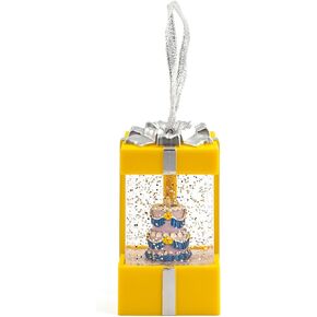 GOODSDECO كرة ثلجية مع أضواء متلألئة - فانوس كرة ثلجية، صندوق هدايا كرة ثلجية لطيفة، كرات ثلجية غير قابلة للكسر، هدايا حفيدة، كرة ثلجية للأطفال البنات عيد ميلاد أصفر in Kuwait