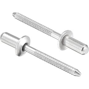 uxcell Blind Rivets, 304 Stainless Steel Pull Rivets Core Decoration Rivets 4.8mm Diameter 16mm Grip Length Close End Silver Tone, 50pcs