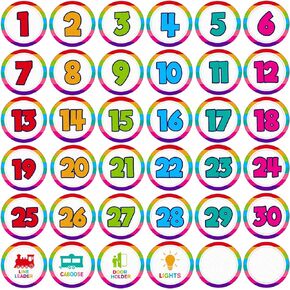 FLYAB 36PCS Number Spot Markers Stickers Line up Spots for Classroom Floor Number Stickers Classroom Line up Spots Dots Floor Decals for Classroom Back to School Preschool Kindergarten Classroom