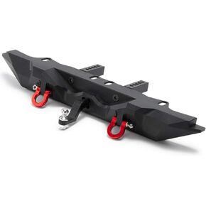 MOHERO Metal Rear Bumper with 2 Shackles/Trailer Drop Hitch for RC 1/10th TRX4, SCX10-II, SCX10 Crawler Car