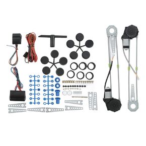 Universal Electric Power Window Lift Regulator Conversion Kit, Electric Power Window Lift Roll Up Regulator Conversion Kit with Switches Wiring and Hardware for 2 Door Pickup SUV Truck Van Car