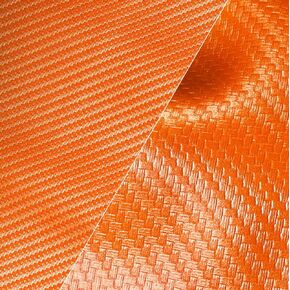 VViViD Orange Carbon Fiber Weatherproof Faux Leather Finish Marine Vinyl Fabric (1.5ft x 54")