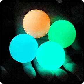 Glow in The Dark Sticky Balls That Stick to The Ceiling,Stress Balls for Kids and Adults,Elevated Balls,ASMR Cool Stuff for Teens,Ceiling Balls,Autism& ADHD Toys,Lumi Balls,Stocking Stuffers(4Pcs)