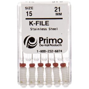 Primo Dental Products EFK2125 K-File, 21 mm, 25 (Pack of 6)