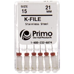Primo Dental Products EFK211540 K-File, 21 mm, 15/40 Assorted (Pack of 6)