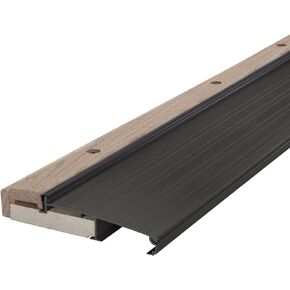 M-D Building Products 78618 5-5/8 in. x 1-1/8 in. x 73 in. Silver Adjustable Aluminum & Hardwood Threshold Kit - Versatile Solution for French and Exterior Doors