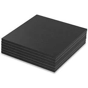 Melife Neoprene Rubber Mats, 6"x 6" Adhesive Foam Padding Weather Stripping Non-Slip Furniture Pads Black Rubber Insulation Anti-Vibration Pads (6 Pack)