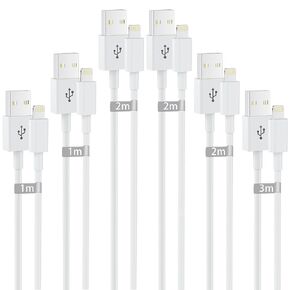 iPhone Charger, iPhone Charger Cable 6Pack(3/3/6/6/6/10 FT) [Apple MFi Certified] Lightning Cable iPhone Fast Charging cable High Speed USB Cable Compatible iPhone 14/13/12/11 Pro Max/XS MAX/XR/XS/X/8
