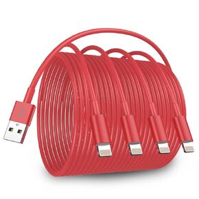 iPhone Charger Cord [MFi Certified] 6ft 4Pack,Original USB to Lightning Cable Fast Charging for iPhone 14/13/12/11 Pro/11/XS MAX/XR/8/7/6s Plus,iPad Pro/Air/Mini,iPod Touch -White