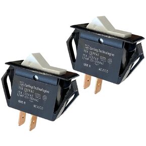 Carling Technologies Rocker Switch TA201-TW-B | SPST ON-Off | 10A 250VAC/15A 125VAC | White Actuator | Pack of 2