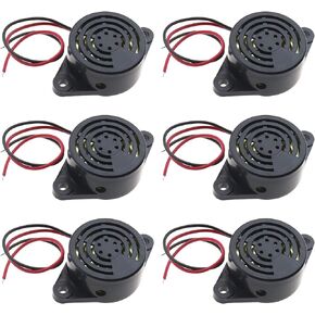 6X 3-24V 12V Active Electronic Buzzer Beep Alarm Continuous Sound Piezo Speaker 95dB Black SFM-27-J for 3D Printer Computer