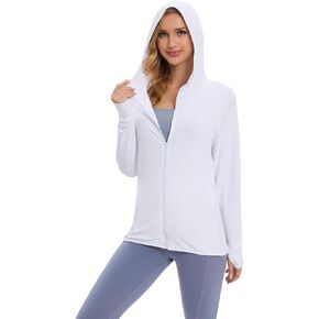 Women's UPF50+ Sun Jacket Long Sleeve Hooded Sun Shirt for Outdoor Sports (with pockets)