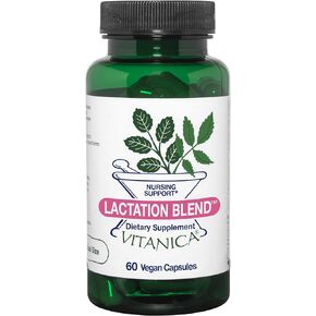 Vitanica Lactation Blend, Lactation Supplement, Breastfeeding Support Increase Breast Milk Supply and Flow, Organic Fennel, Milk Thistle, Fenugreek Seed and More, Non-GMO, Vegan, 60 Capsules