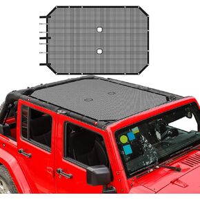 RT-TCZ JK Sunshade Mesh Shade Top 4 Door, Black Bikini Top for Jeep Wrangler 2007-2017 JK JKU