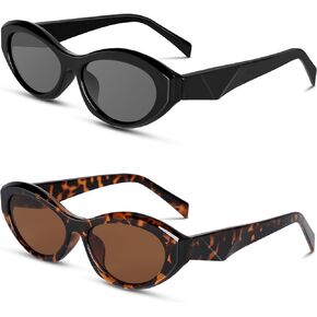 Retro Oval Sunglasses for Women Men Trendy Cat Eye Sun Glasses