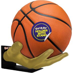 Hold My Ball - Large Ball Holder & Stand - Versatile Sports Storage Rack for Basketball, Soccer, Volleyballs - Man Cave Decor and Organizer - Compact Table Stand for Multi-Sports Collections