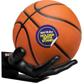 Hold My Ball - حامل كرة كبير وحامل - رف تخزين رياضي متعدد الاستخدامات لكرة السلة وكرة القدم والكرات الطائرة - ديكور ومنظم كهف للرجال - حامل طاولة صغير لمجموعات الرياضات المتعددة