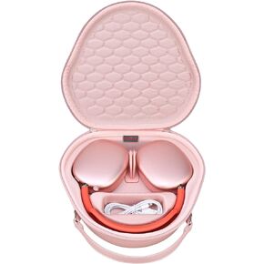 حقيبة حمل صلبة من Elonbo لسماعات Apple AirPods Max اللاسلكية فوق الأذن، وسماعات AirPods Max الجديدة بتقنية البلوتوث، وغطاء حماية للسفر، وحقيبة تخزين واقية لسماعات الأذن، ومساحة إضافية تناسب الشاحن.