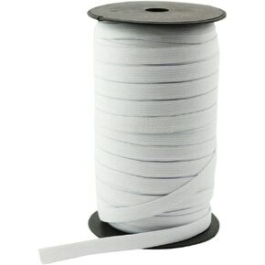Cutex Knitted Elastic 1/4" Width X 200 Yards Black/White for Waistband Underwear (White)