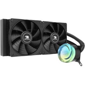 iBUYPOWER AW4 240mm Radiator CPU AIO Liquid Cooler, 2X 120mm Core Fans, RGB Display, Fan Speed 700-2000 RPM, Airflow Volume 65 CFM, Intel 1700/1150/1151, AMD AM5/AM4 - Black