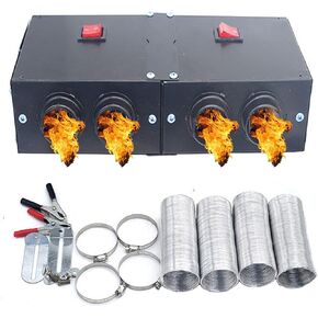 Car Battery Powered Heater,Portable Electric 12 Volt Camping Heaters for UTV and Truck Cab Seat Kit,Auto Vehicle Dash Heater,Windshield Window Defogger Defroster,12V 500W 4 Holes