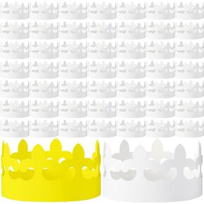 White Paper Crowns Kids DIY Birthday Crowns for Classroom Birthday Party Hats Decorations Baby Shower Supplies