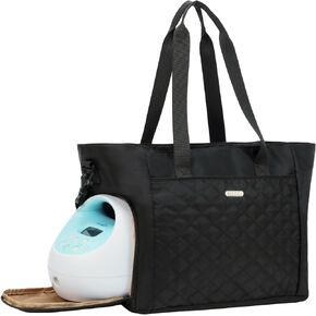 FINDCOZY Breast Pump Bag, Diaper Bag Tote for Working Mom, Compatible with Medela, Spectra S1, S2 Breast Pumps, Black