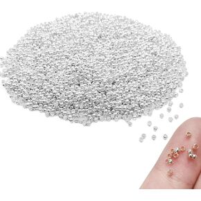 4000 Pieces 2mm Metal Round Crimp Beads Spacer Stoppers Beads Clamp Ends Metal Bead Spacers for DIY Bracelet Jewelry Making (Gold)