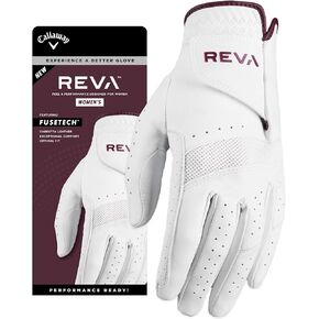 Callaway Golf REVA Women's Golf Glove (Worn on Left Hand, Small, White/Eggplant)