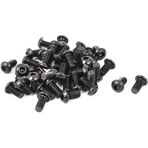 uxcell M6x12mm Button Head Hex Socket Cap Screw Bolt Black 50pcs