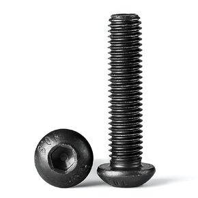 M6-1.0 x 25mm Button Head Socket Cap Screws Bolts 10.9 Grade Alloy Steel, Black Oxide Finish, Metric Machine Fully Threaded, Allen Hex Drive, 50PCS