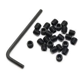 25pcs Internal Hex Allen Head Socket Set Screws 1/4"-20 x 1/4" Black with 1/8" Black Hex Wrench