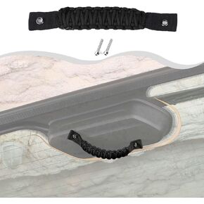 Rear Tailgate Glass Grab Handle Paracord Cover Trim Compatible with Jeep Wrangler JL Interior Accessories 2018-2024 (Black)