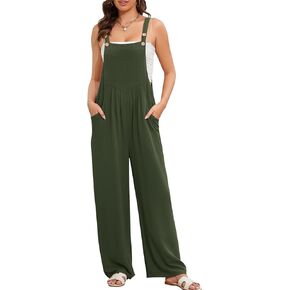 COZYPOIN Women Overalls One Piece Jumpsuits Wide Leg Pants Cotton Rompers 2024 Summer Outfits Casual Jumpers