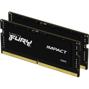 Kingston FURY Impact 32GB (2x16GB) 5600MT/s DDR5 CL40 Laptop Memory Kit of 2 | Lower Power Comsumption | Intel XMP 3.0 | Plug N Play | KF556S40IBK2-32