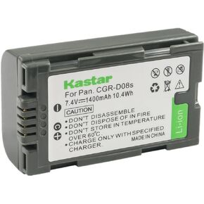 Kastar 2-Pack CGR-D08 Battery Replacement for Panasonic PV-DV100K, PV-DV101, PV-DV102, PV-DV103, PV-DV121, PV-DV151, PV-DV200, PV-DV200K, PV-DV201, PV-DV202, PV-DV203, PV-DV221, PV-DV351 Camera