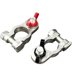 Car battery terminal connectors,2Pcs 4 Way Quick Disconnect Release Terminal Clip,Car Marine battery Terminal Clamps with Allen Wrench for SAE/JIS Type A Posts