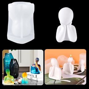 Voyyphixa 3D Human Statues Sculptures Silicone Candle Molds Resin Molds Candles Body Silicone Mold Figure Moulds for Resin DIY Making Statue Candle Aromatherapy Soap Clay Craft (Candle C) in Kuwait