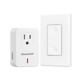 DEWENWILS Remote Control Outlet Wireless Wall Mounted Light Switch, Electrical Plug in On Off Power Switch for Lamp, No Wiring,100 Feet RF Range, ETL Listed,Programmable