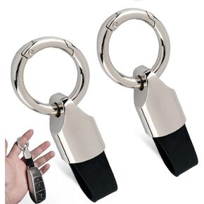 2Pcs Car KeyChain Clip, Car Key Chain Ring Clip Leather Keychain Key Fob Keychain, Key Chain Rings for Car Keys, Key Fob Holder Keychain with Keyrings Zinc Alloy Buckle, Keychain Ring for Men Women