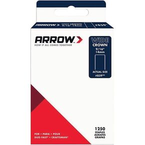 Arrow Fastener 2806651 0.56 x 0.5 in. Galvanized Steel Wide Crown 18 gal Standard Staples44; Pack of 12501,250