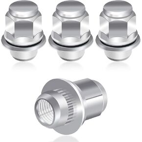 10PCS M12x1.5 Lug Nuts Set,Chrome-Plated Steel Wheel Locks Lug Nuts with Washer Replaces OEM#90084-94001,Lug Nut Lock Set Compatible with Toyota Camry Prius Tacoma (10PCS)