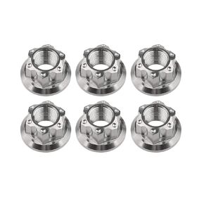 Wanyifa Titanium M6 M8 M10 M12 M14 M16 Flange Bolt Nut Bicycle Motorcycle Rear Axle Car Modification Accessories Pack of 6 (M8 Pitch 1.25mm, Fire Blue)