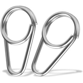 AIRKOUL Oval Split Rings, 304 Stainless Steel Fishing Power Clips - Saltwater Resistant, Quick Change for Lures & Rigs, 16LB-165LB, 10 Sizes