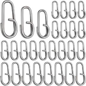120 Pack 3 Sizes Stainless Steel Fishing Power Speed Clips High Strength Snap Connector Tackle Freshwater Saltwater Fishing Clips Lures Silver