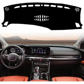 Dash Mat Cover Interior Dashboard Protection pad Compatible with Kia Carnival KA4 Minivan LE EX SX and SX Prestige 2022 2023 2024 Sunshade Glare UV Rays Protector (Black Trim)