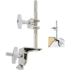 TUOREN Cowbell Clamp Drum Cowbell Mount Adjustable Percussion Mounting Bracket Cowbell Holder for Bass Drum Hoop, Cowbell Mounting Clamp with Steel Arm, Drum Hardware Up or Down Adjustment