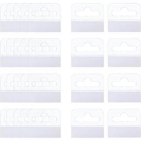Tenalleys 200Pcs Clear Plastic Sticky Hanging Tabs Slot Hole Adhesive Hang Tags Self Adhesive Hang Tabs Tag Hook Display Hand Tabs for Small Sale Items Display Sale Items