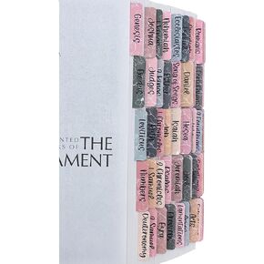 Bible Tabs, Pink Sage Green Mustard Floral, Cardstock Index Tabs, Standard 66 Tabs for Old and New Testament Plus Catholic Books, for Bible Study and Bible Journaling, Easy to Read
