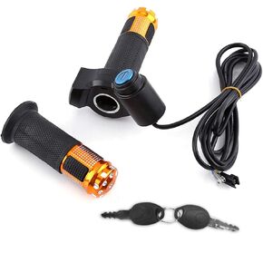 Ebike خنق تويست، 12-84V مقبض خنق كهربائي، Mx650 استبدال خنق اليد الكهربائية، مقود الدراجة الكهربائية مقابض خنق مع مفتاح تدق لمقبض قطر 22 مم